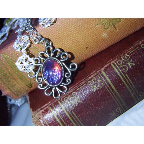 Fire opal Dragon breath Victorian Necklace Amulet - Picture 3 of 5